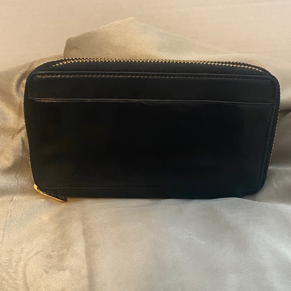MZ Wallace Black Wallet with Gold Accents